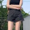 Women's High Waist Denim Shorts - Casual, Versatile, Slimming, Frayed A-line, Trendy Summer Wide Leg Hot Pants