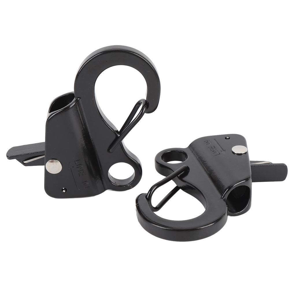 2PCS Boat Mudguard Clip Quick Release Stainless Steel Boat Bumper Hangers for 3 8in To 5 8in Rope Black