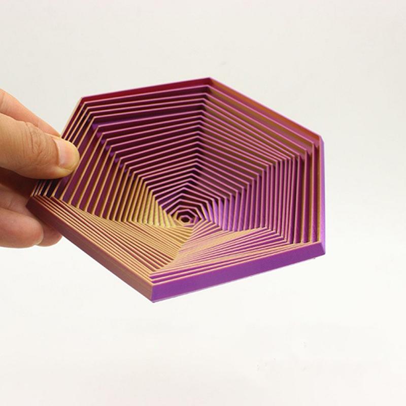 1 Piece Hexagonal Fractal Ring Spiral Change Toys 3D-Printed Fractal  Hexagon Stress Relief Toy