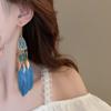 Bohemian Ethnic Style Feathers Fringed Earrings Ear Hooks Personalized Vacation Wind Ears