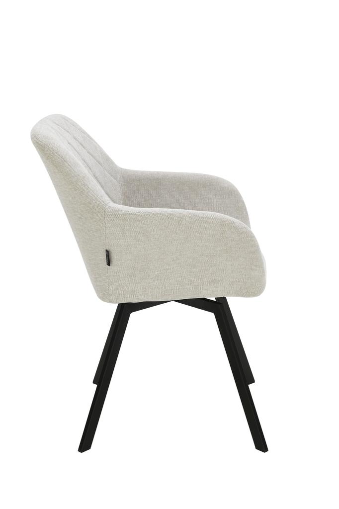 Upholstered Swivel Chair Panko Fabric Beige