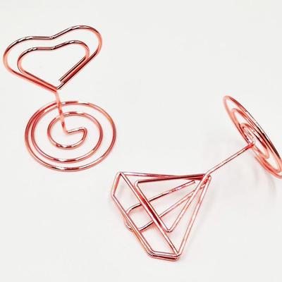 Heart-Shaped Diamond Sticky Note and Photo Clip - Cute Metal Desktop Card Holder