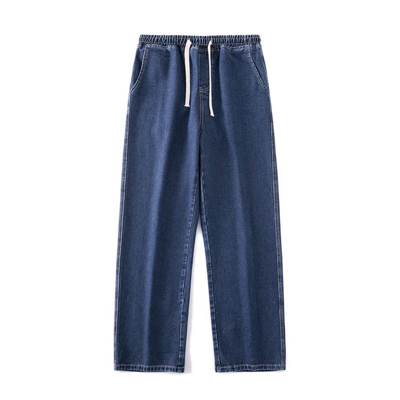 

Тонкие / толстые повседневные мужские джинсы Plus Velvet 78% Cotton Drawstring Denim, мешковатые широкие брюки, прямые брюки, спортивные штаны для мужчин в стиле хип-хоп L