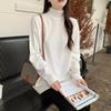 German Velvet Thickened Bottoming Shirt T-shirt for Women Autumn and Winter Half Turtleneck Loose Mid-length Sweatshirt Layered with Long-sleeved Top