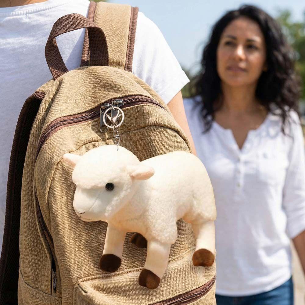 Simulation White Goat Stuffed Doll Stuffed Animal Sheep Plush Keychain Home Decor