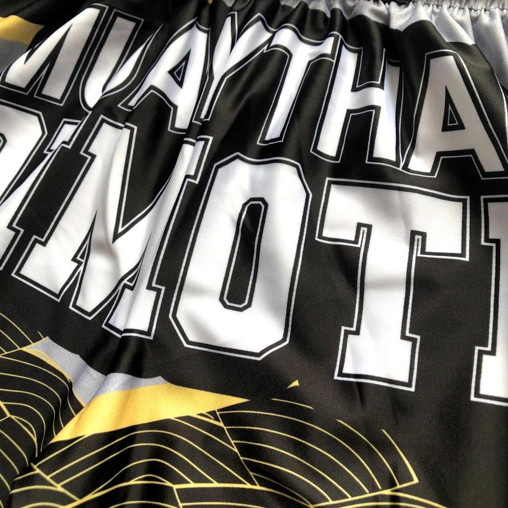 Ocean Sea Wave Muay Thai Kickboxing Boxing MMA UFC Casual Shorts Gym Sport Unisex Men Women Workout Quick Dry Print Elastic High Waist Training