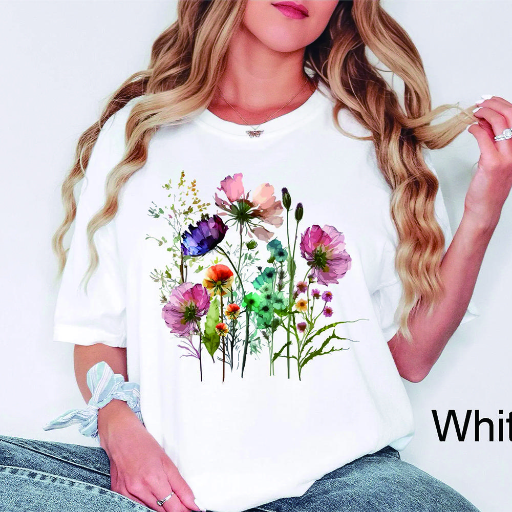2025 Boho Cottagecore With Wildflower Print Shirt Womens Summer Casual Fashion Sportswear Family Party Travel Comfortable Top