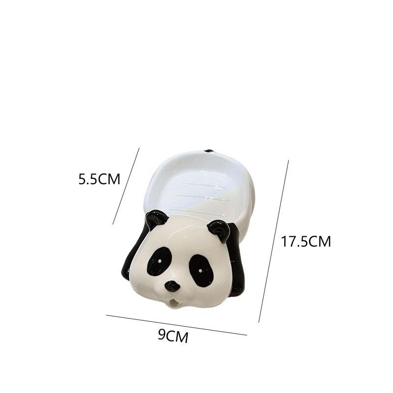 Ceramic Panda Soap Box Home Toilet Bathroom Drain Creative Cartoon Cute Soap Storage Rack Bathroom accessories