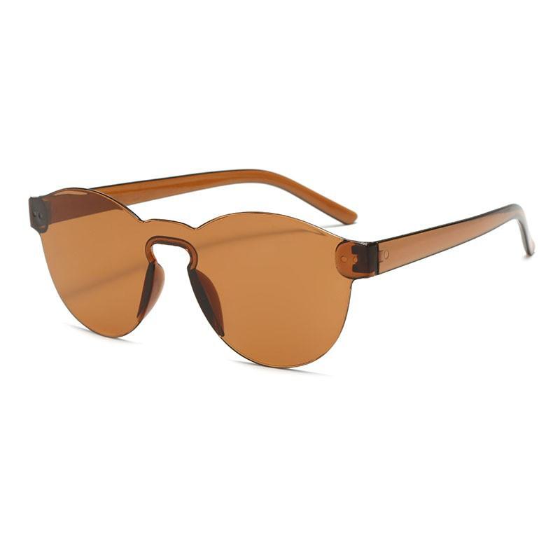 Frameless One-Piece Sunglasses, One-Piece Dopamine Rimless Sunglasses, Candy-Colored Men'S And Women'S Sunglasses
