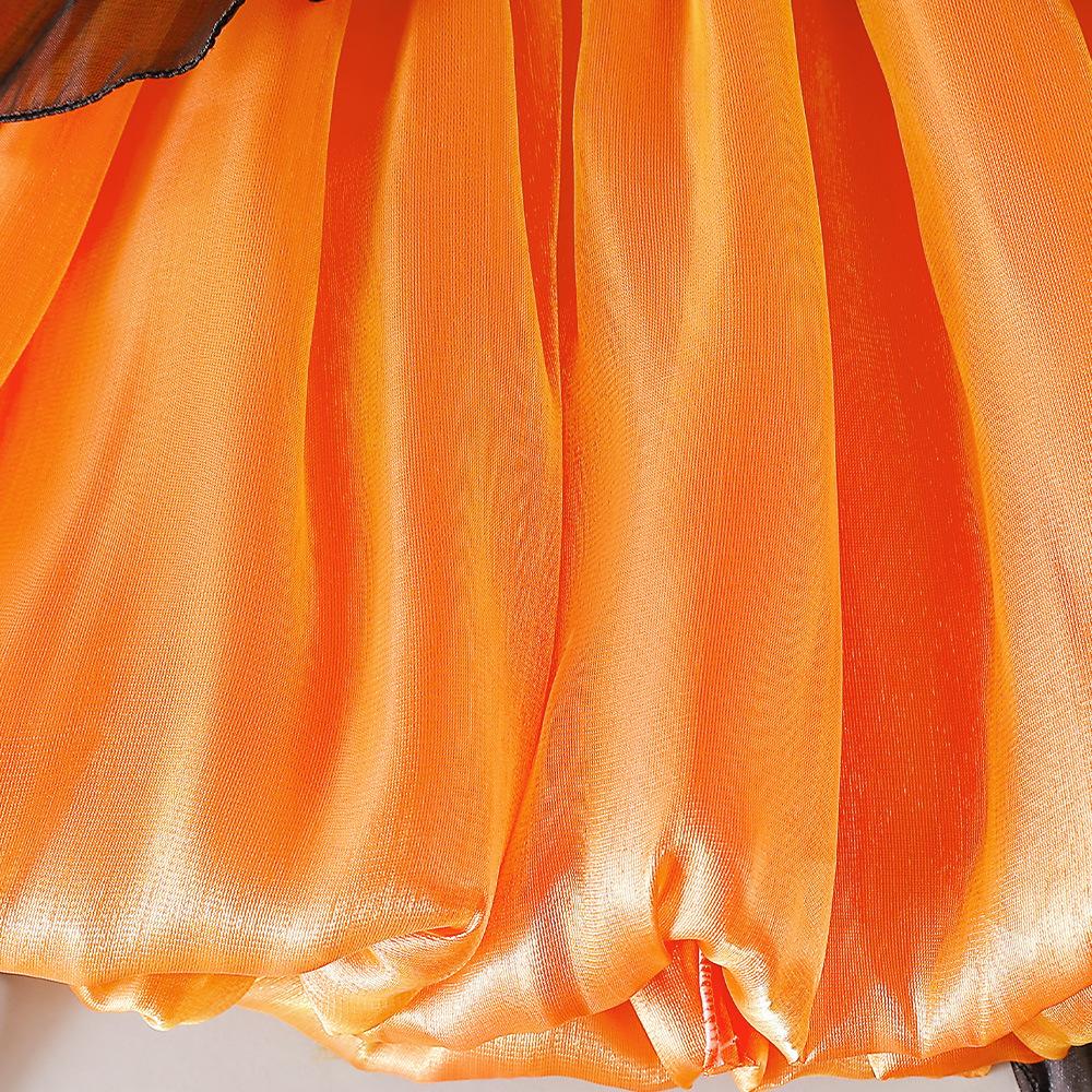 Halloween Orange Dress Cosplay Birthday Gown Lace Tutu Princess Dress Floral Embroidery Girls Children Clothing Kids Party For Girl Clothes