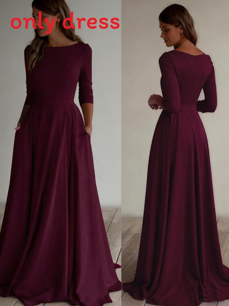Elegante Vestito da Viaggio in Maglia a Manica Lunga con Zip per Uso Casual in Ufficio