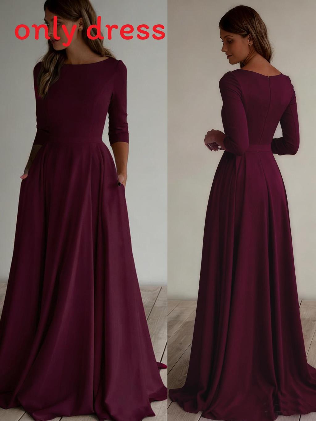 Eleganta adīta garām piedurknēm ceļojumu kleita