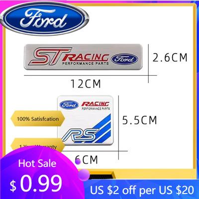 Nowa Naklejka Samochodowa 2026 Do Samochodu Ford Naklejka Stylizacyjna 3D Aluminiowy Emblemat Tylny Odznaka Naklejka na Karoserię Do Forda ST Line Focus Mustang Fiesta