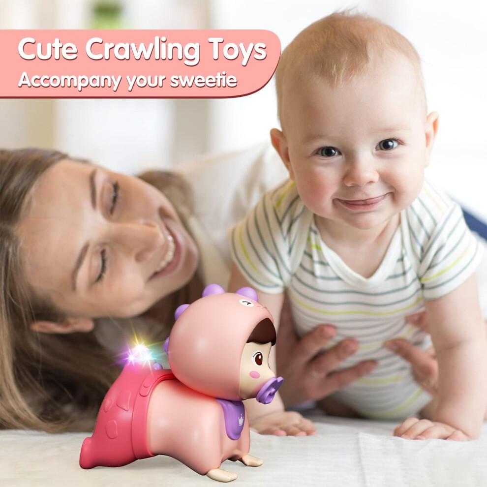 Baby Crawling Toy with Music and Lights Tummy Time Interactive Floor Toy for 612 Month Old Girls