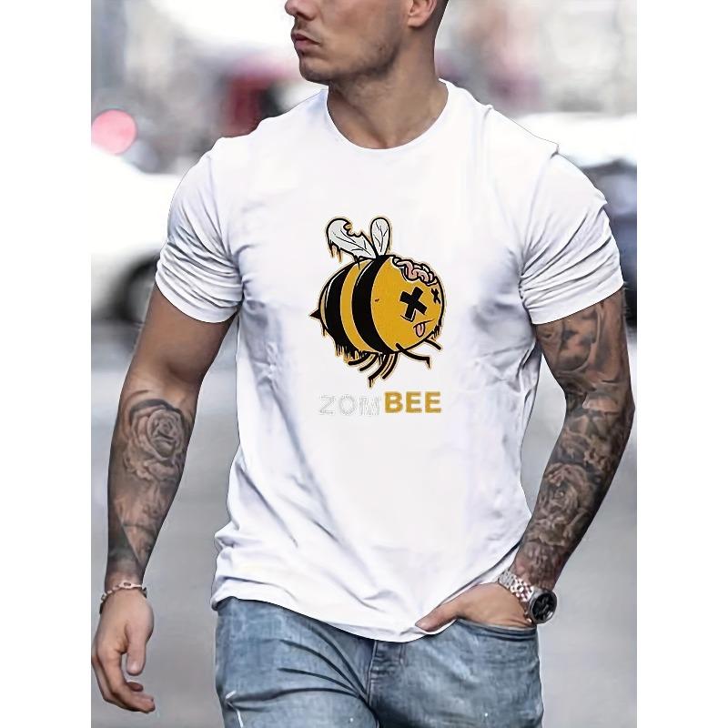 Humorous Zombee Design Men'S Casual T-Shirt, Graphic Tee for Summer, Men'S Apparel, Tops for Guys, Perfect Gift for Men