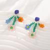 Vintage Style Crystal Tassel Drop Earrings With Geometric Alloy Design For Womens Evening Wear