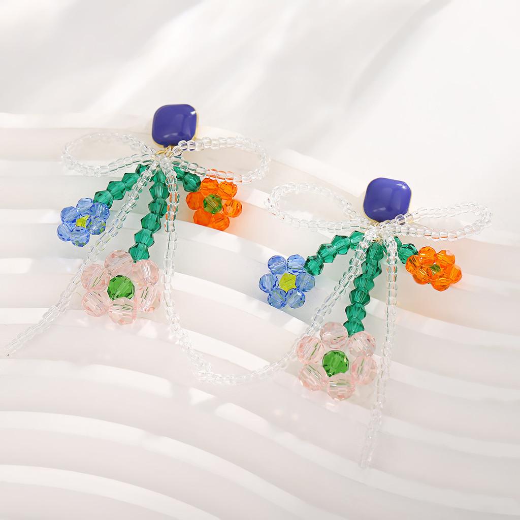Vintage Style Crystal Tassel Drop Earrings With Geometric Alloy Design For Womens Evening Wear