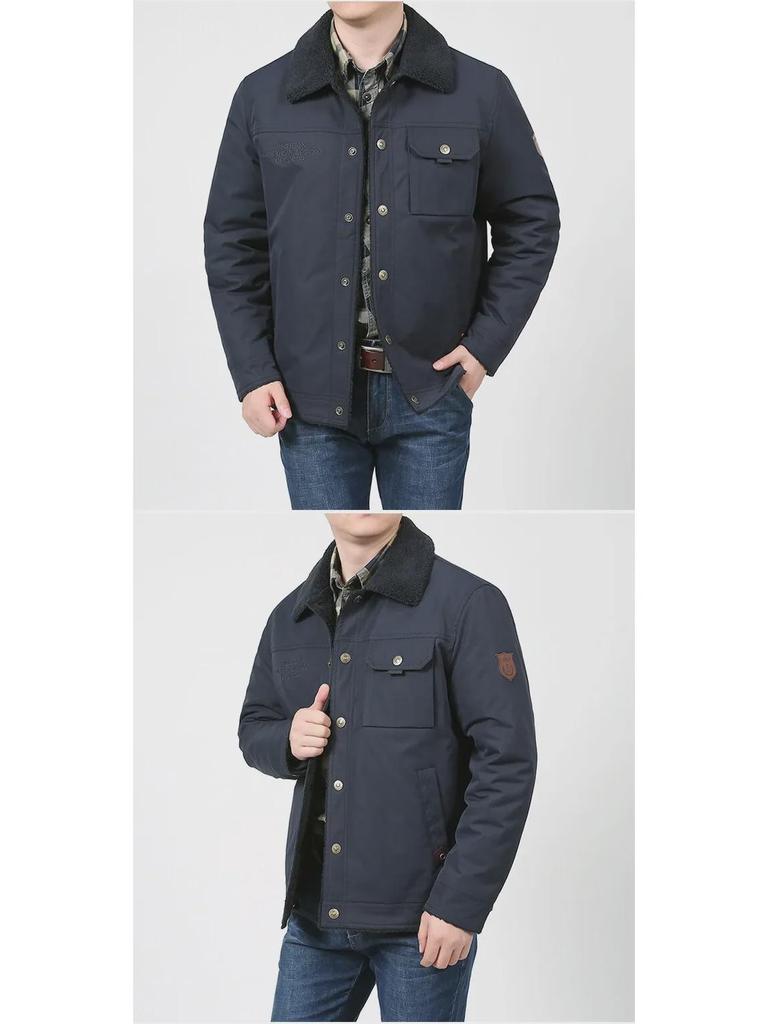 Men's Winter Thickened Casual Jacket for Middle-aged & Elderly