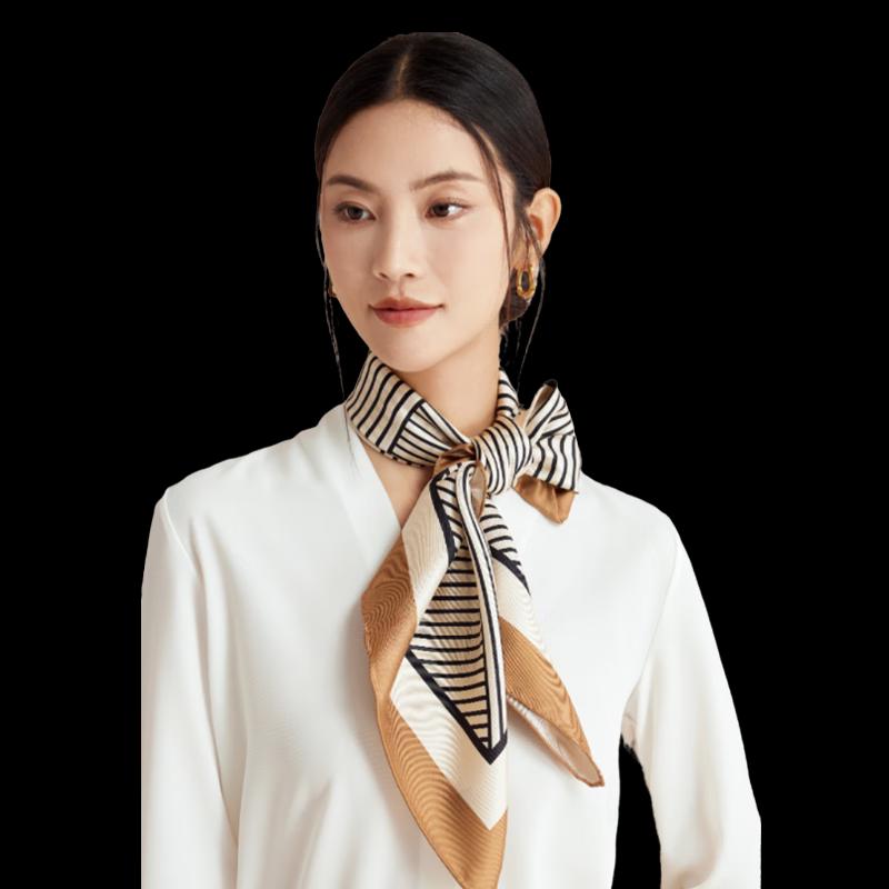 Sangbai French Style Double-sided Floral Print Silk Scarf