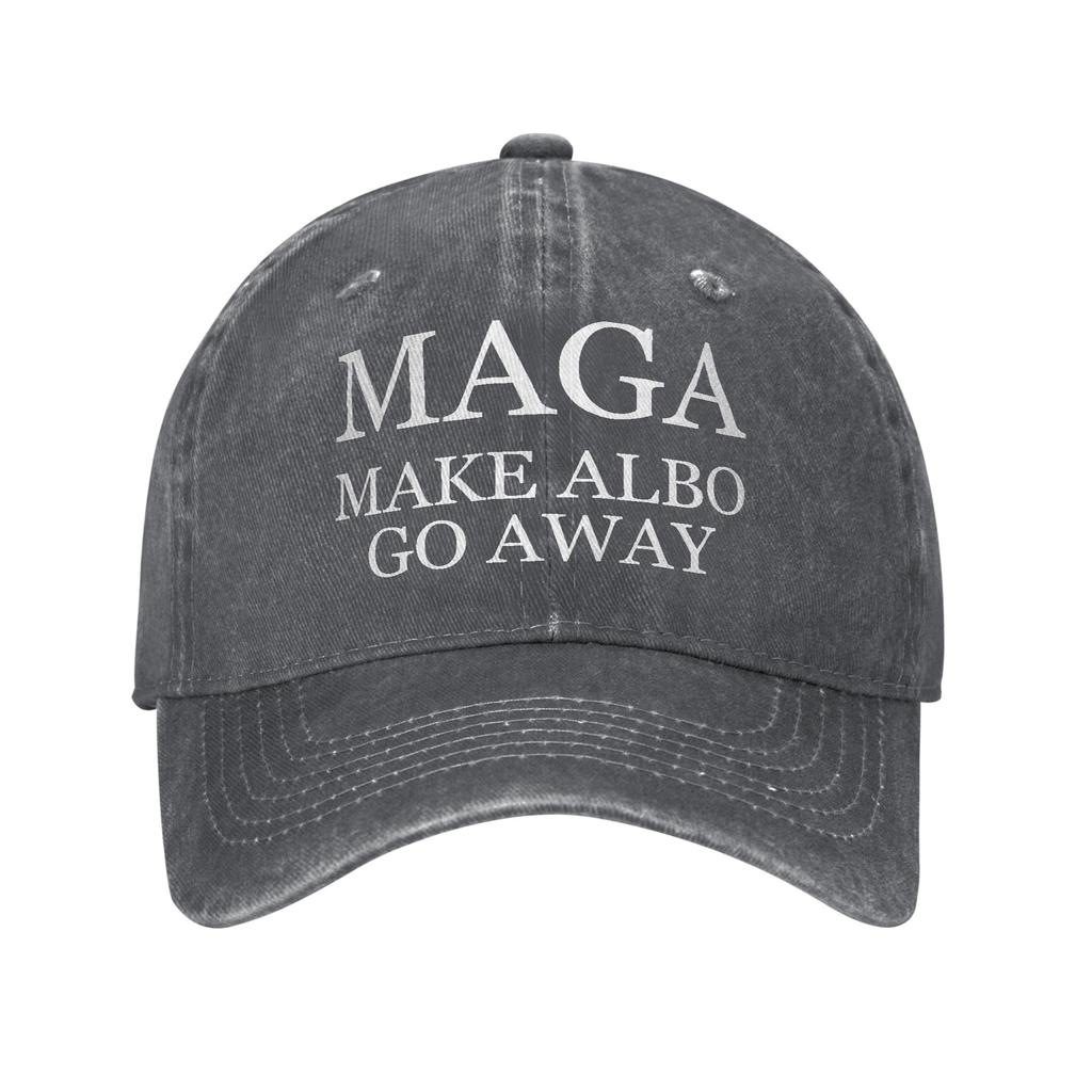 2026 Washed Baseball Cap MAGA Make Albo Go Away Spring Trucker Hat For Men Adult Design Print Hiking Fishing Sun Snapback Cap
