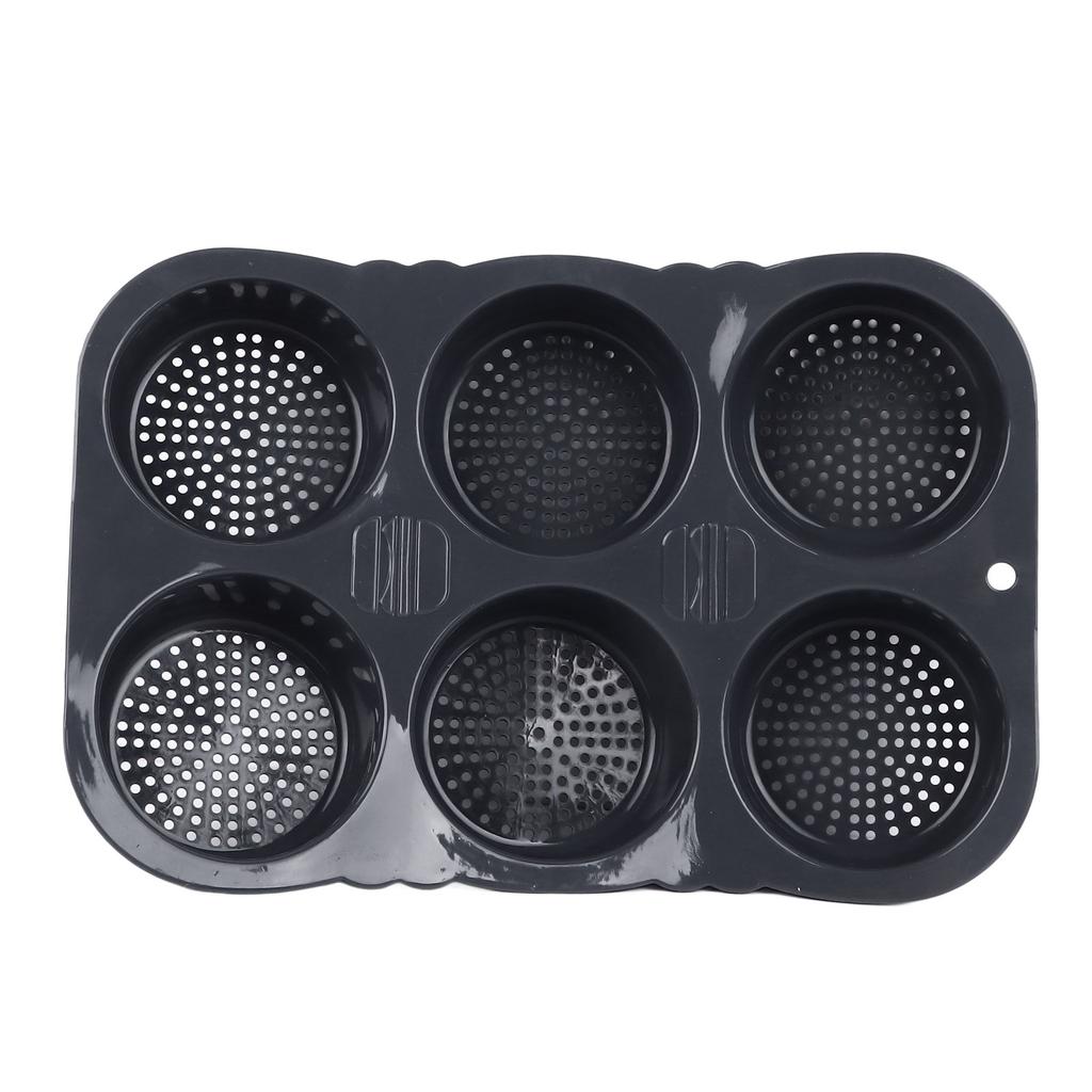 6 Cavity Hamburger Bun Mould Foldable Reusable Bread Mould ‑40 Fahrenheit  to +446 Fahrenheit  Heat Resistance Baking
