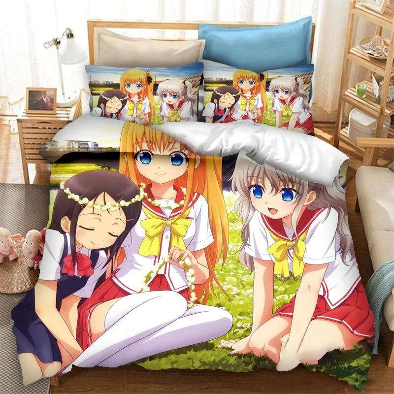 3D Print Anime Kawaii Girls Nao Tomori Bedding Set Double Twin King Duvet Cover Comforter Pillowcase Boys Girls Adults Bedroom