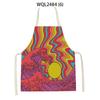 Japanese Style Kitchen Waves Sunrise Print Aprons for Women Linen Pinafore Bibs Household Cleaning Home Cooking Apron