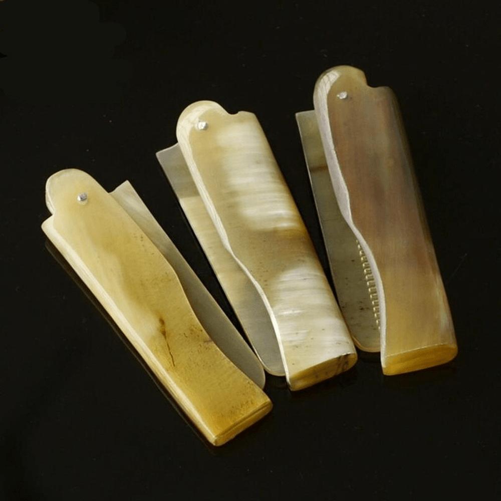 Faltbarer Hornkamm Taschenkamm, Ein Massage-Styling-Werkzeug für Hairdesign, Tragbares Haarpflegewerkzeug, Hornkamm.