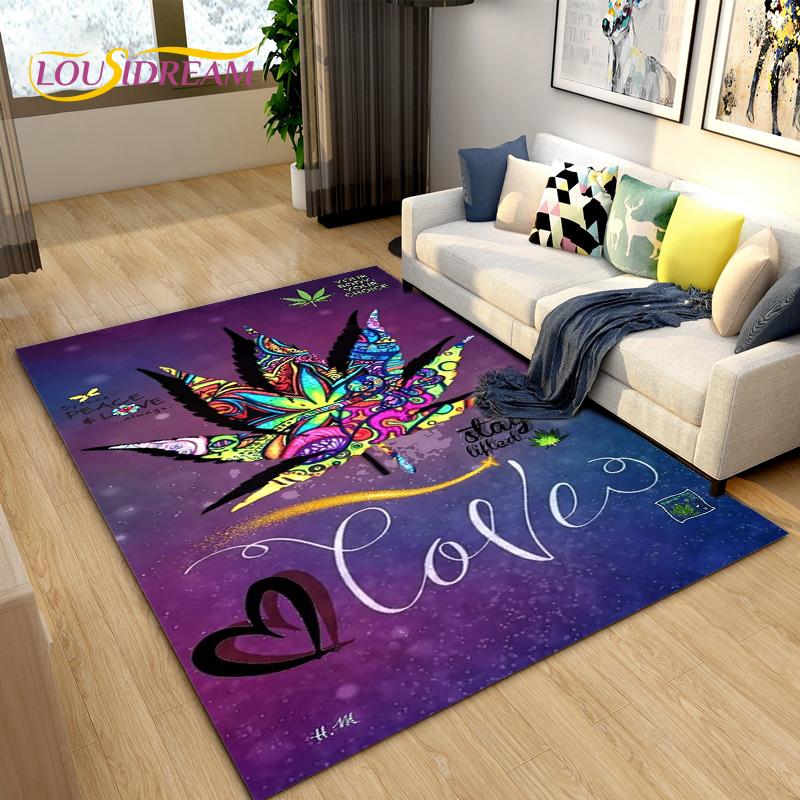 

Reggae Music Jamaican Style Maple Leaf Area Rug Design Pattern Printed Carpet Bathroom Soft Carpet Carpet for Living Room Bedroom Gift Home Decoration