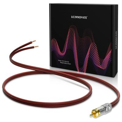 RCA naar Blote Draad Luidspreker 1 Pak OFC 14AWG RCA Jack Stekker Adapter Connector RCA Kabel naar Blote Draad Einde Audiokabel Kabel, 2m/6.56Ft