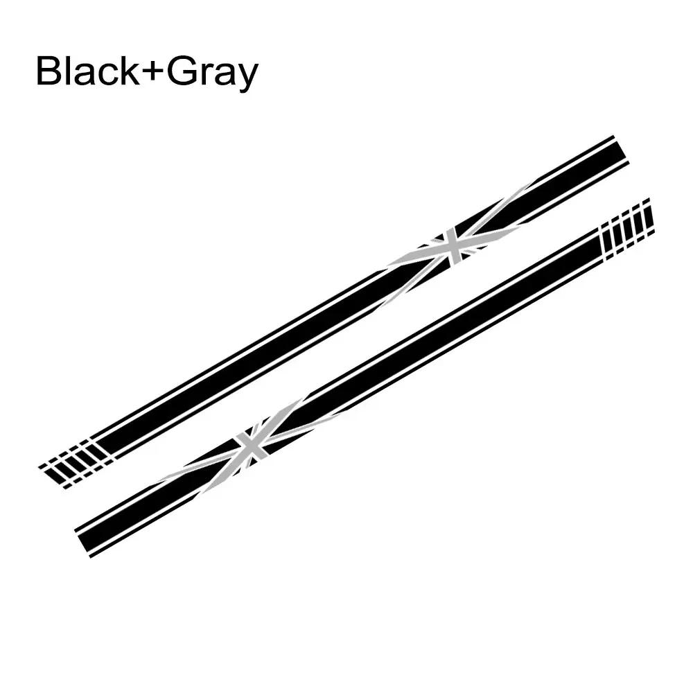 2PCS Union Jack Styling Door Side Stripe Sticker Car Body Decoration Decal For Mini Cooper S JCW One F54 F55 F56 F60 R55 R56 R60