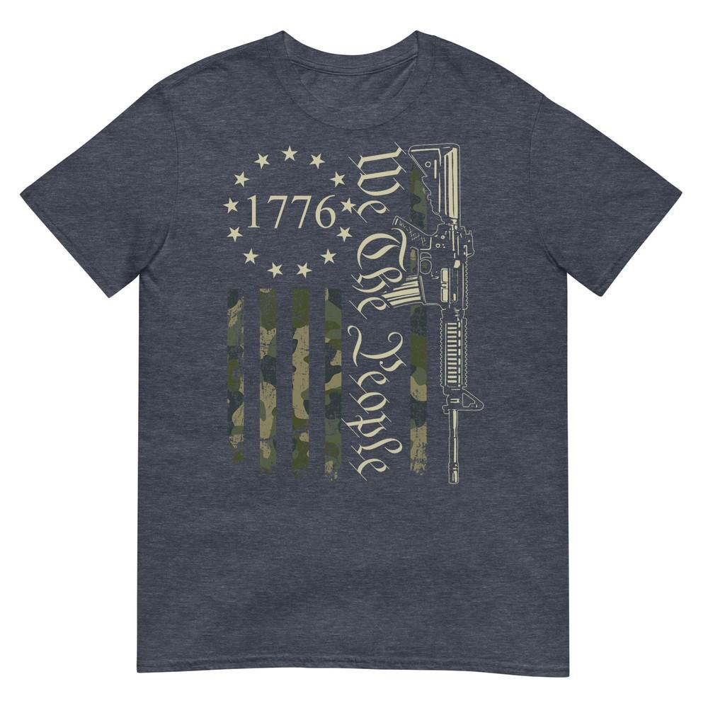 We The People Funny Camo Ar15 Military Pro Gun Usa Flag Tshirt