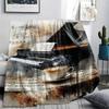1Pc Leisure Music Time Print Flannel Blanket, High Quality Comfortable for All Seasons, Home Decor, Warmth and Comfort, Perfect for Gifts