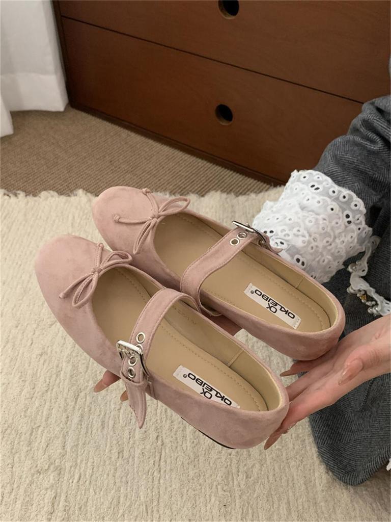 Fashion IPPEUM Velvet Ballet Flats Round Toe Buckle Mary Jane Shoes 2025 New Summer Ballerinas Zapatos Mujer