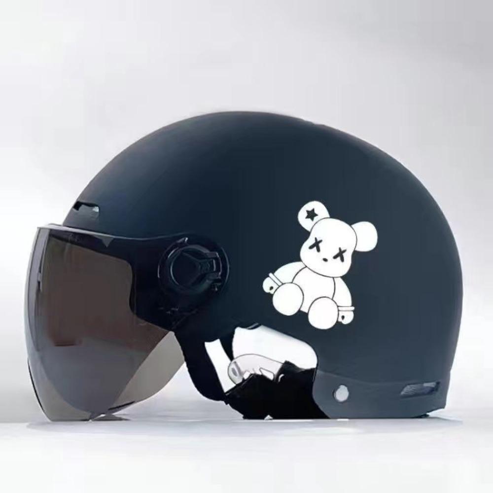 Trend Cat Ear Windmill Electric Car Men and Women Battery Car Motorcycle Safety Anti-drop Four Seasons Summer Half Helmet Helmet