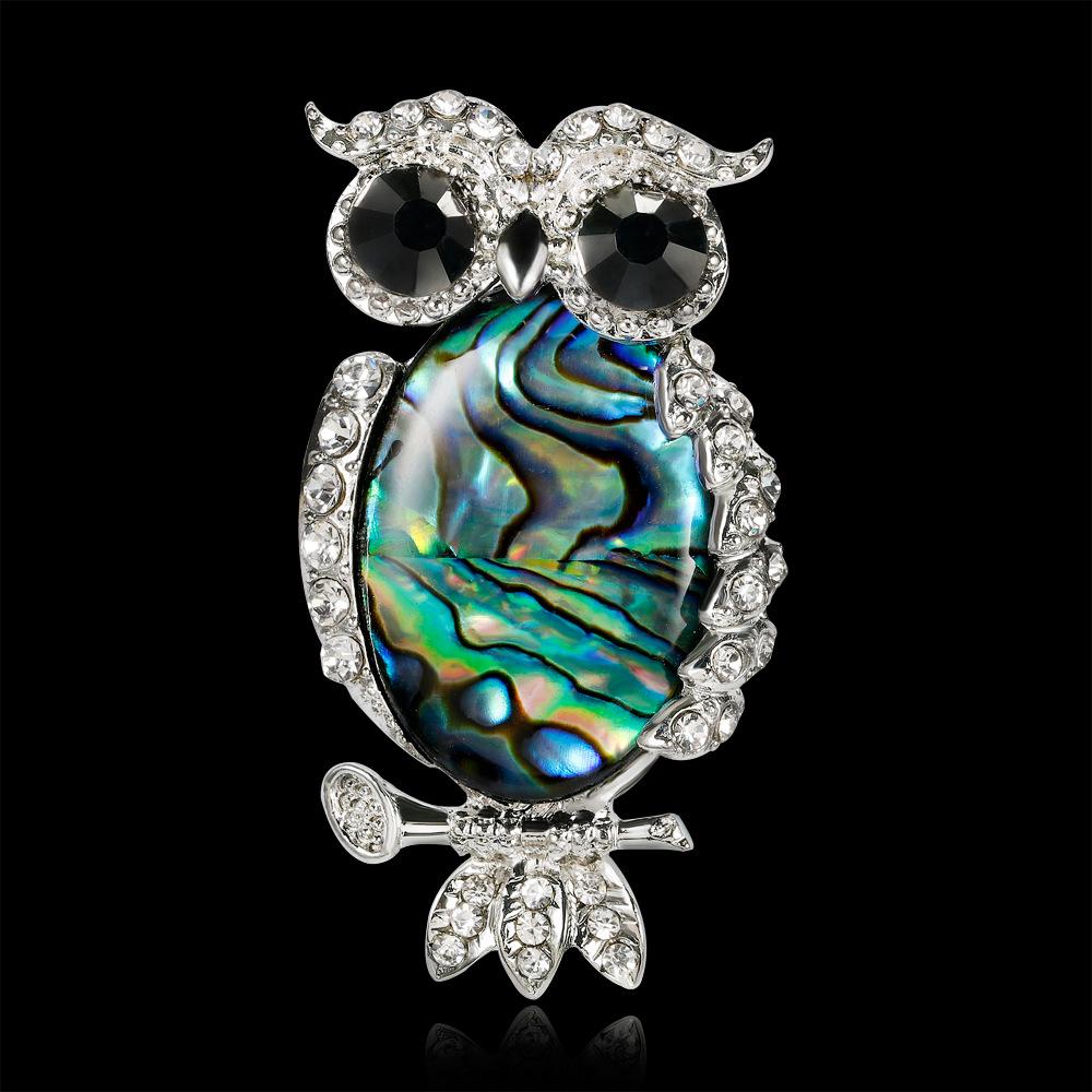 Women Fashion Owl Shell Broochpins Elegant All-match Scarf Buckle Suit Brooches Decoration