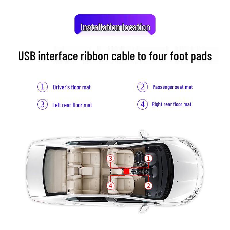 USB Car LED Atmosphere Footwell Lights: Wireless One-to-Four Ambient Lighting