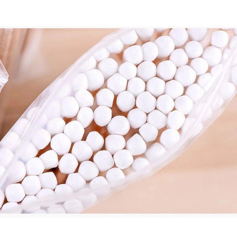 500 Stück Doppelkopf Holz Wattestäbchen Nase Ohren Reinigung Frauen Make-up Werkzeuge Lippenstift Wattestäbchen Spitzen Stäbchen Ohrstäbchen