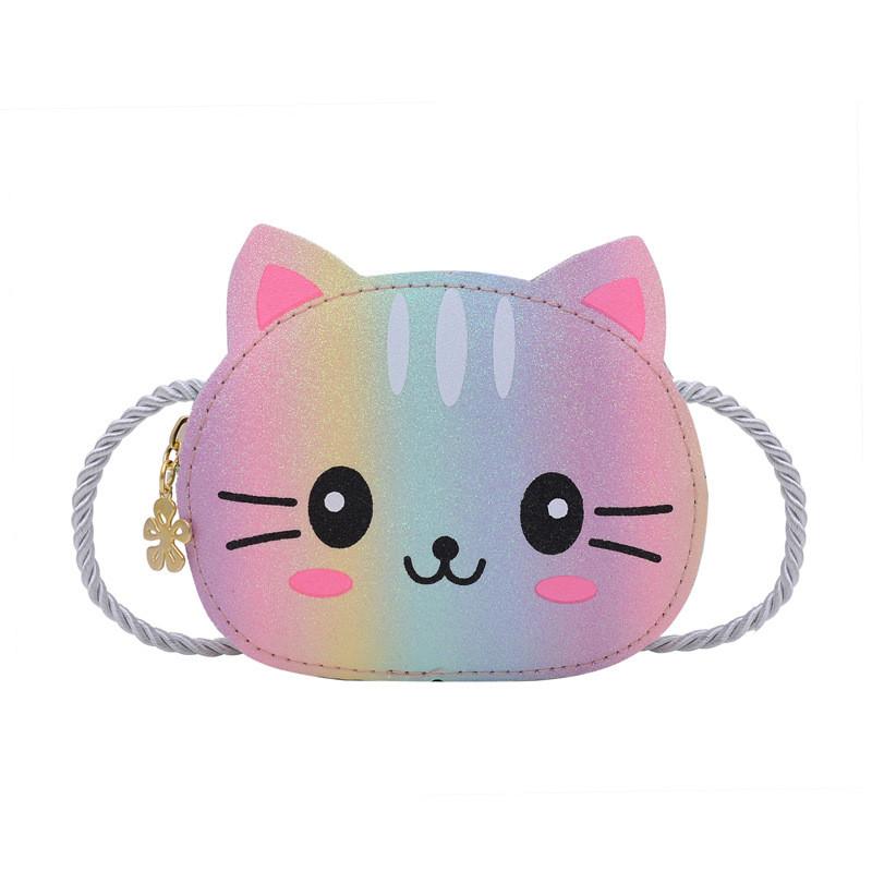 Adorable Colorful Cat Cartoon Design Kids Bag With Single Strap School And Play