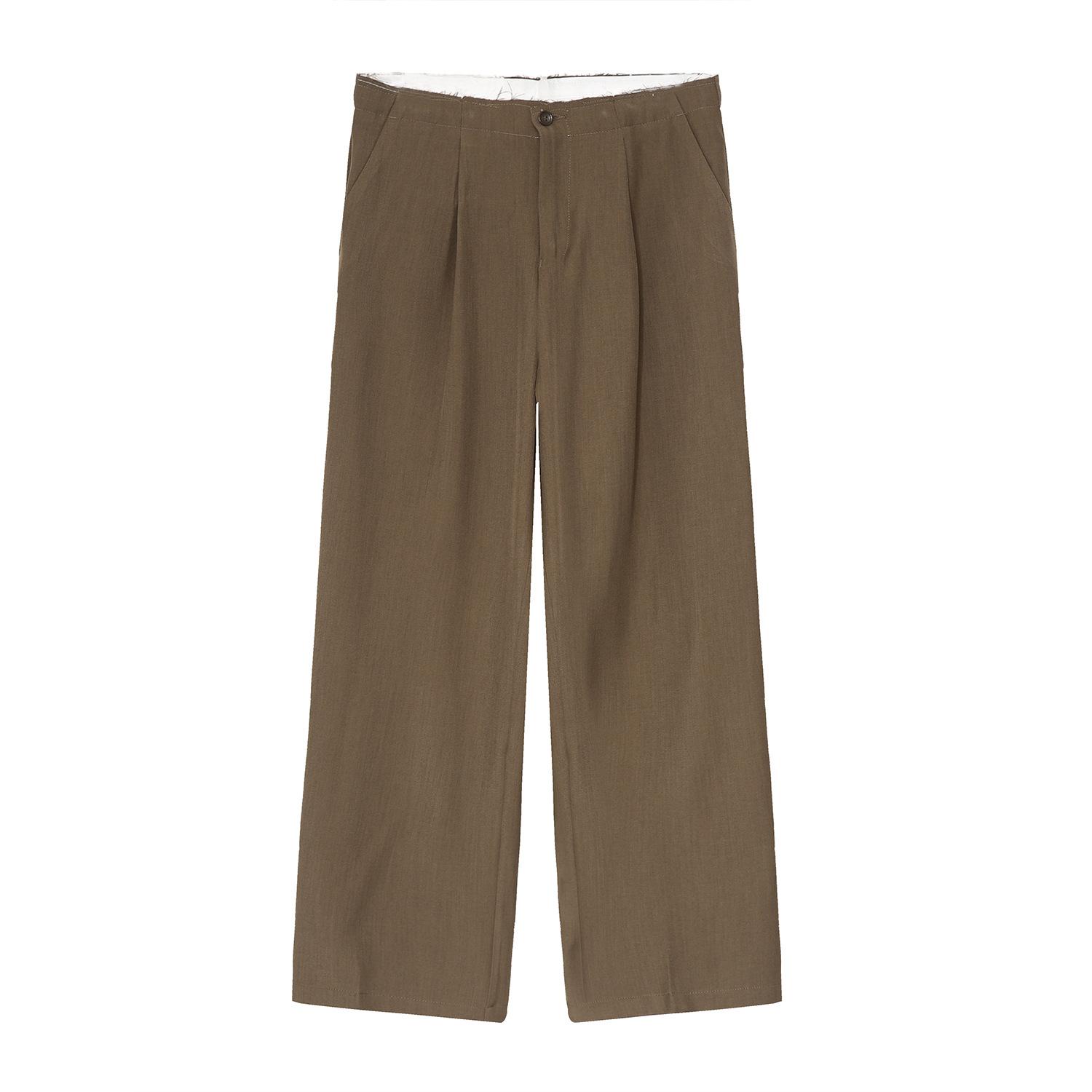 

Мужская одежда | Новые японские деловые драпированные прямые свободные пригородные повседневные брюки XL хаки