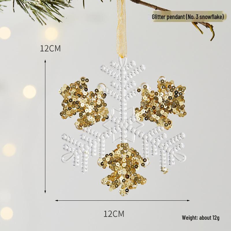 

Акриловая подвеска-снежинка с золотой окантовкой для рождественской елки для витрины
