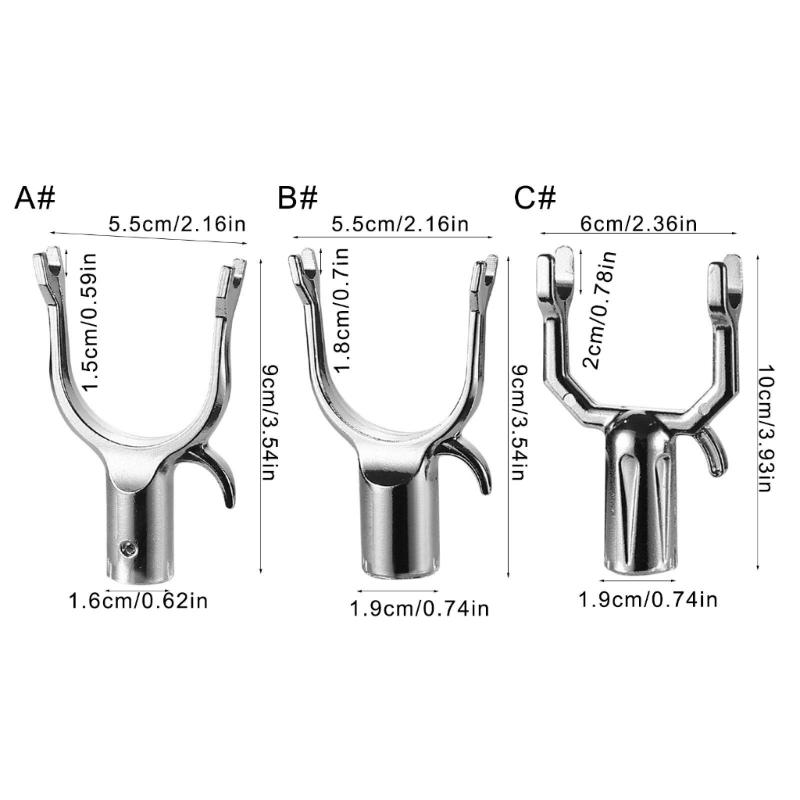 Aluminum Alloy Clothes Rod Joint Clothes Fork Head Closet Poles End Replacement Utility Hook for Home and Dormitory Use