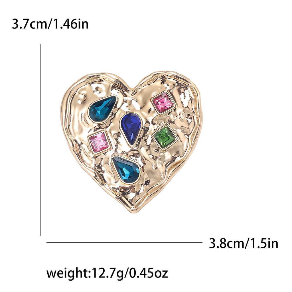 Rhinestone Love Brooches for Women Unisex Enamel Heart Pins Banquet Party Backpack Gifts Jewelry Accessories
