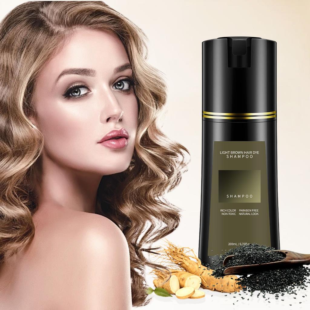 Dyestuff Shampoo Shampoo Gentle And Quick To Color Non-irritating Dyeing(light Brown