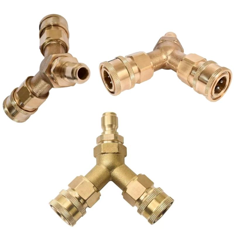 Triple Spliter Adapter With 3/8inch Quick Release Connector Adapter Splitter Coupler Connector For High Pressure Washer