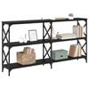 Console Table Black Oak Look 156 X 28 X 80.5 Cm
