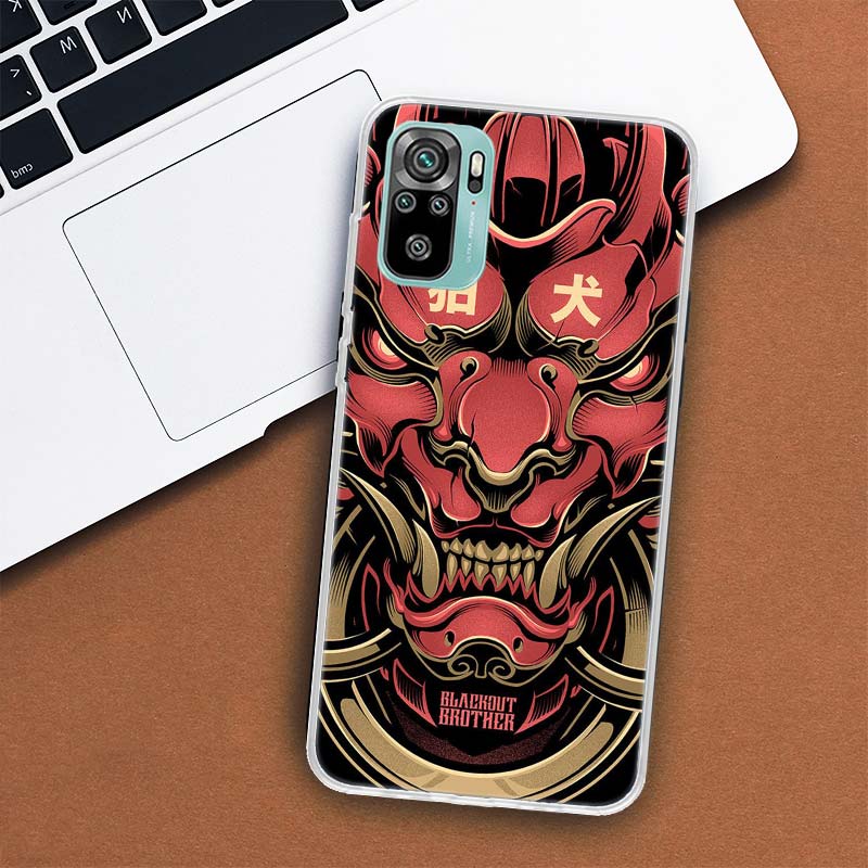 Japanese Oni Hannya Demon Mask Phone Case For Xiaomi Redmi Note 10 9 8 11 Pro 10S 11T 11S 9S 8T 7 6 5 9A 9C 9T 8A 7A Print Cover