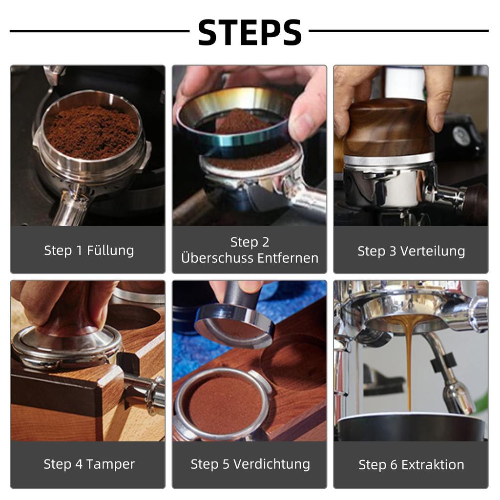 Bottomless Portafilter, 51mm, for DeLonghi Espresso Machines 311GR-310GR/ECO310, Rosewood Handle (Filter Basket Included)