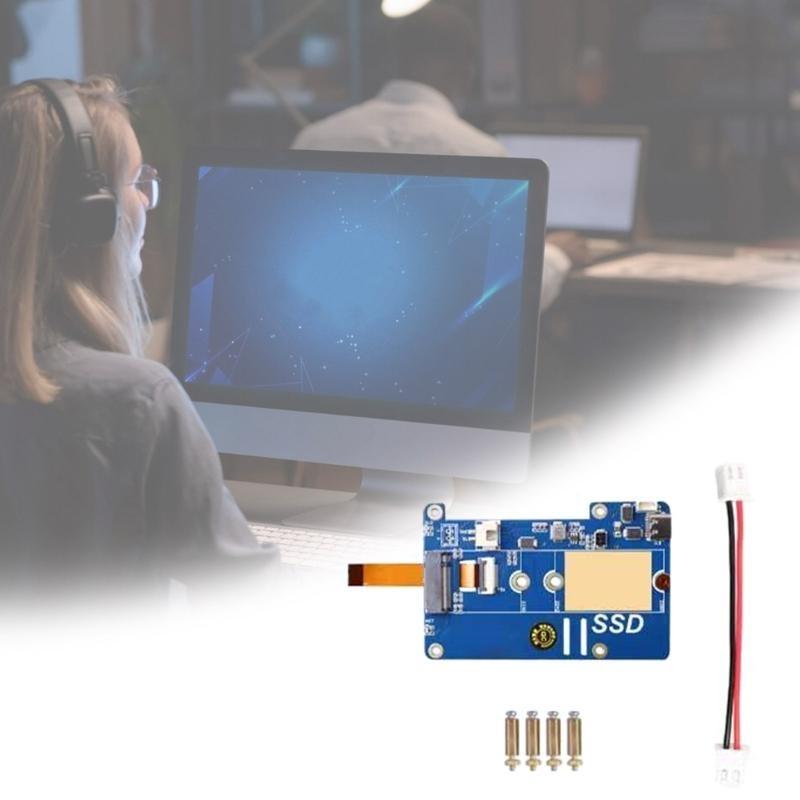 MPS2280P PCIe M.2 SSD Expansion Board for RPi 5 with M.2 mKey Connection, NVMe SSD Support and Double LED Indicators