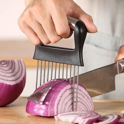 Držák cibule Kráječ pro snadné krájení Skladování Nerezový Kráječ cibule na rajčata Citrony Avokádo Multifunkční kuchyňský přístroj